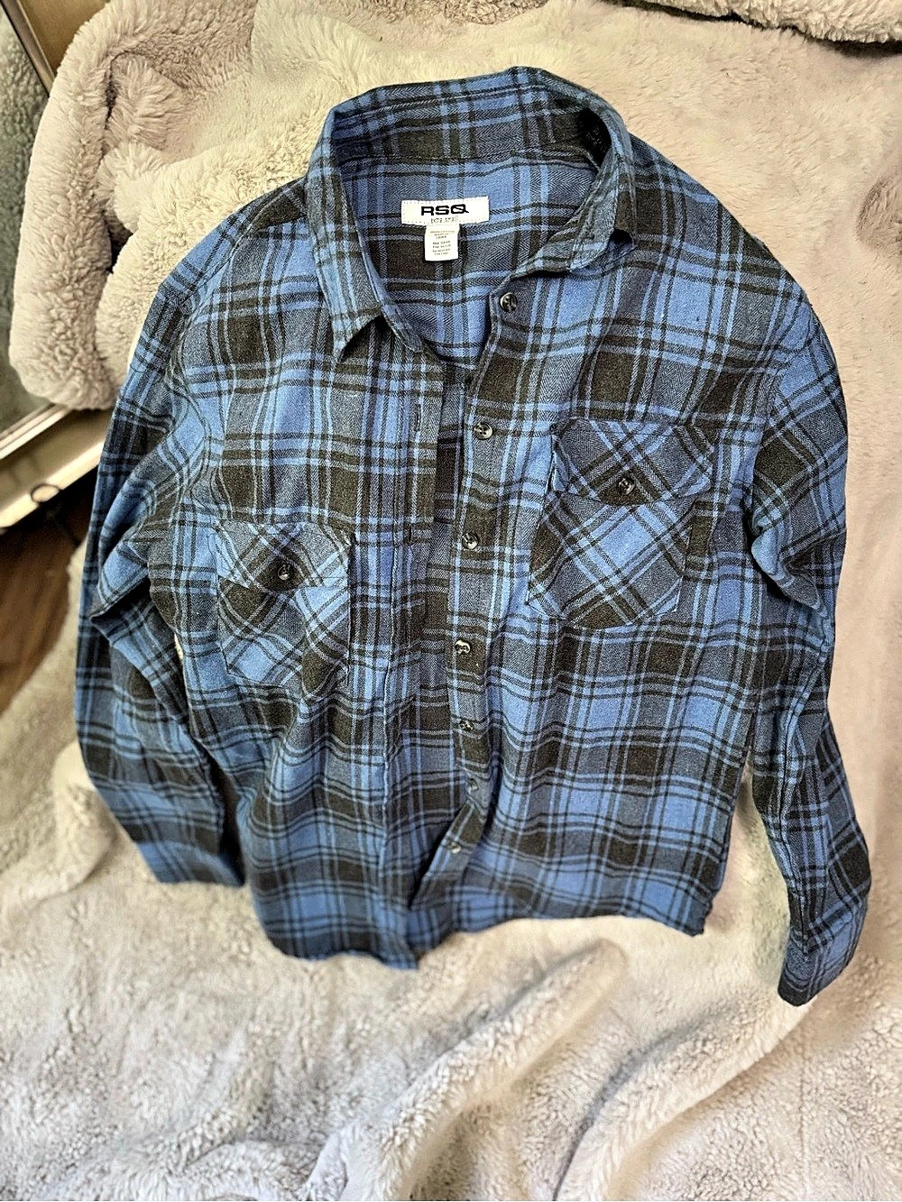 RSQ Plaid flannel Shirt Size XS Like New